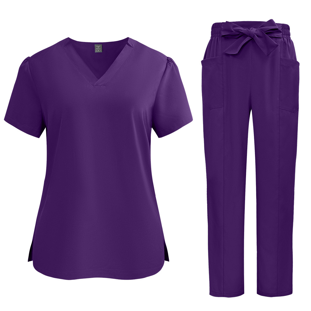 Ladies' Thin Comfortable Breathable Dobby Fabric Doctor Uniform Set ODM Supply Beauty Salons Maternity Centers Dental Clinics