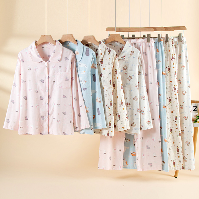 Women Pajamas Set Soft Loungewear Luxury Cotton Pajamas for Women 2-Piece Short Sleeve Sleepwear Set Comfortable Nightwear