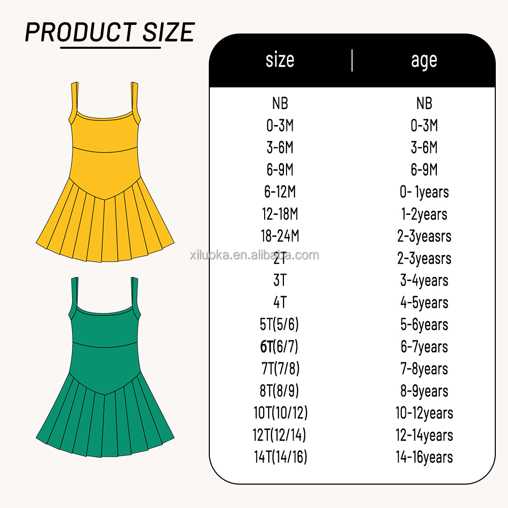 Girls Yoga Spaghetti Strap Slim Fit Pleated Dress Customizable Small Batch Logo and Color