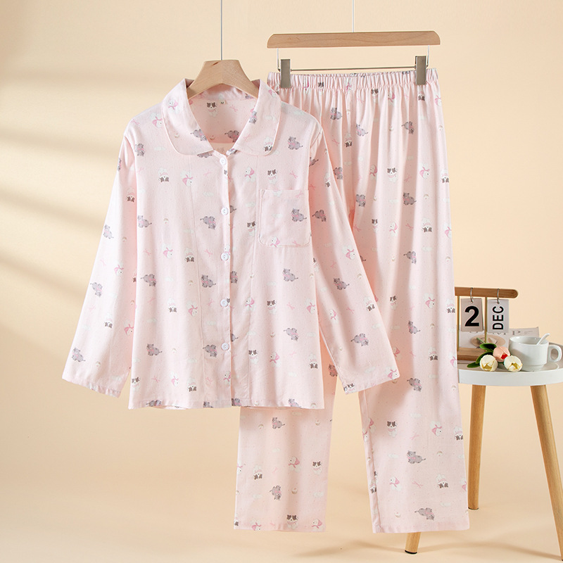 Women Pajamas Set Soft Loungewear Luxury Cotton Pajamas for Women 2-Piece Short Sleeve Sleepwear Set Comfortable Nightwear