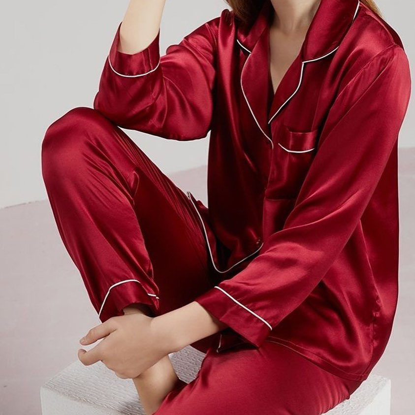 Wholesale 100% Pure Silk Designer Pyjamas 2 Pieces Set Luxury Mulberry Silk Pajamas Women