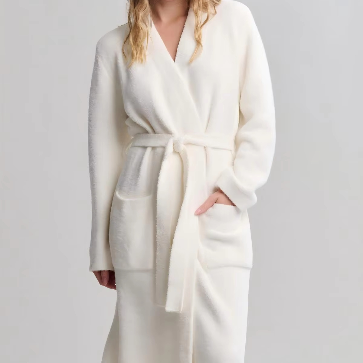 Elegant Lady's Full-Length Modal/Cotton Robe Warm Sleepwear with Breathable Soft Fabric Comfortable Loose Fit for Home Hotel Use