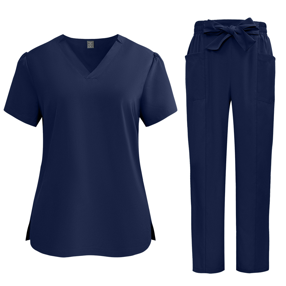 Ladies' Thin Comfortable Breathable Dobby Fabric Doctor Uniform Set ODM Supply Beauty Salons Maternity Centers Dental Clinics