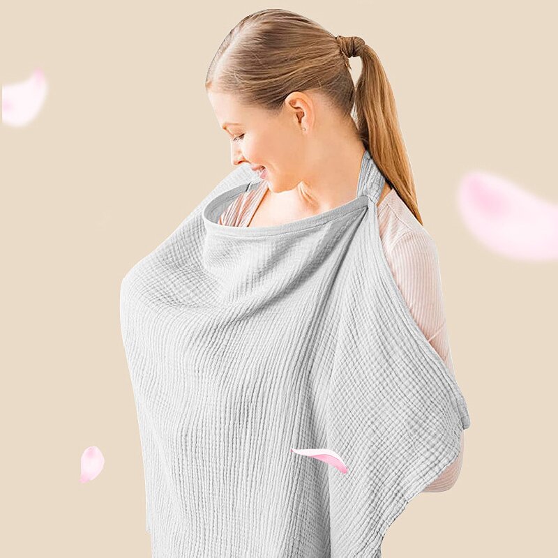 Cotton Gauze Comfortable Nursing Shawl Soft Adjustable Breastfeeding Cover for Maternity Clothing