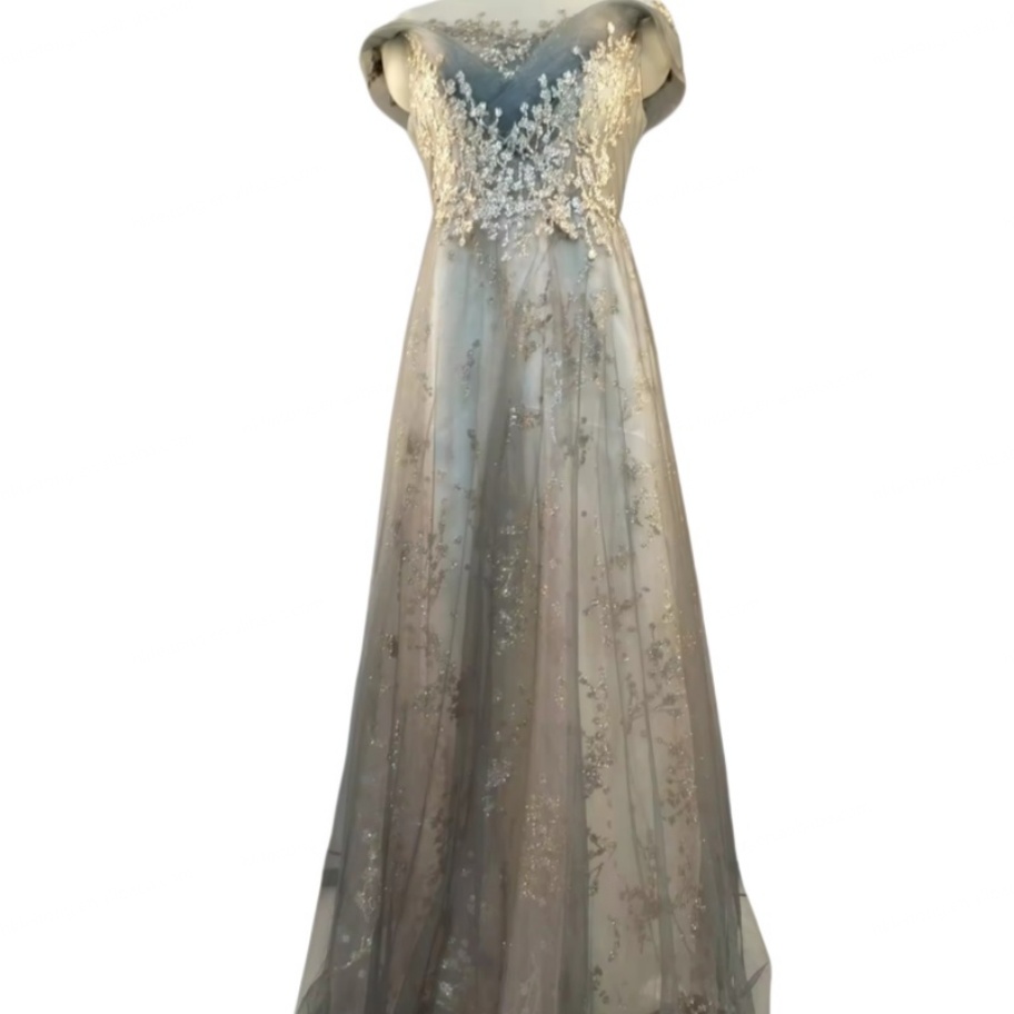 Customized Women's Formal Banquet Evening Party Casual Dress Natural Waist Woven Fabric A-Line Silhouette Flax Material