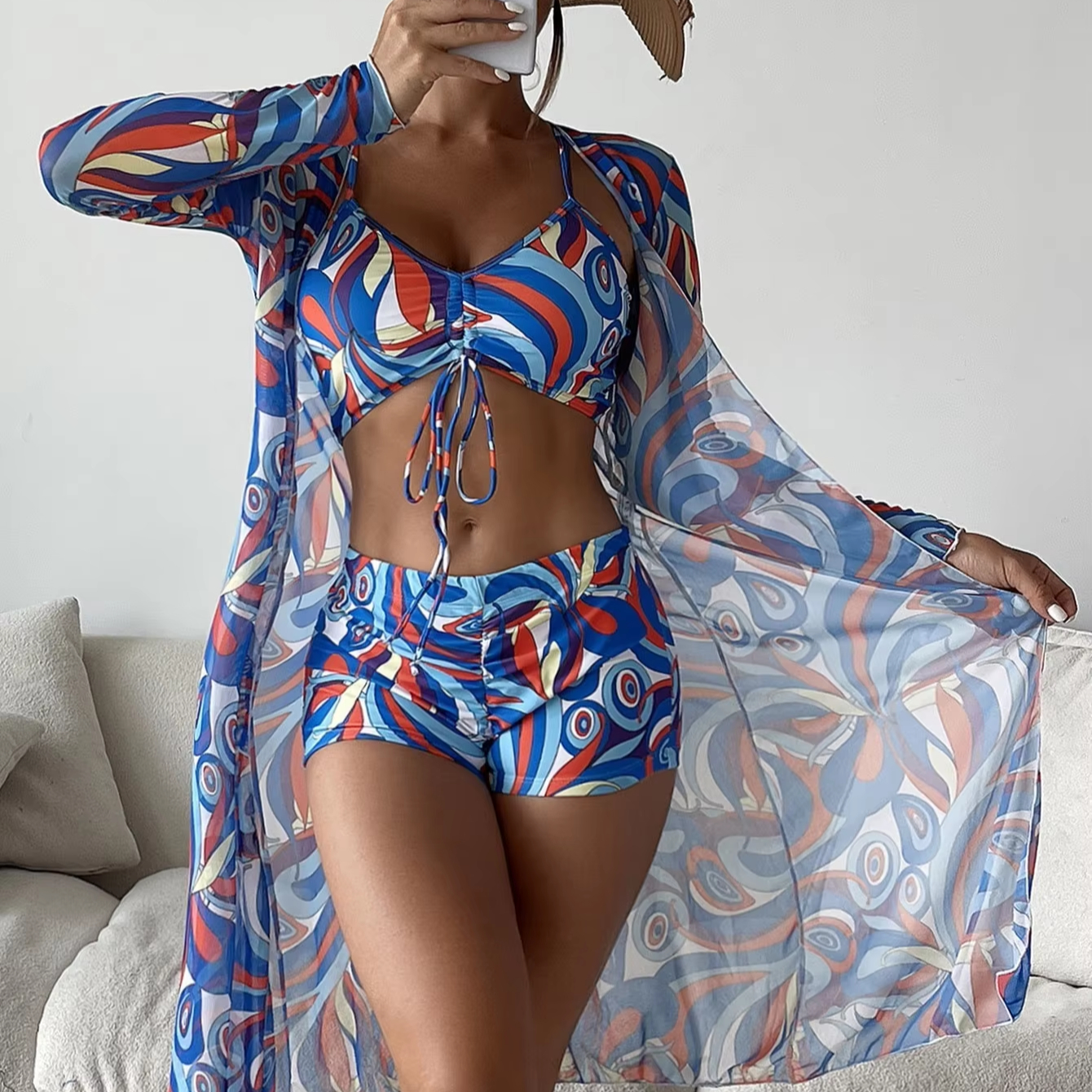 Wholesale Beach Designer SwimSuit Girls Bikini Beachwear Floral Push up Bikini Manufacturer Swimwear Women