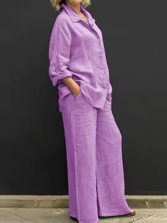 Hot Selling Products Spring Fall Women's Shirt Pants Sets Ladies Clothes Casual Urban Plus Size Two Piece Set Women Clothing