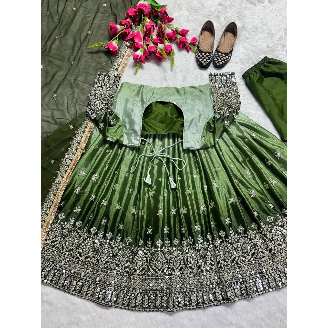 Designer Anarkali Gown with Pent and Dupatta for Parties and Evening Occasions