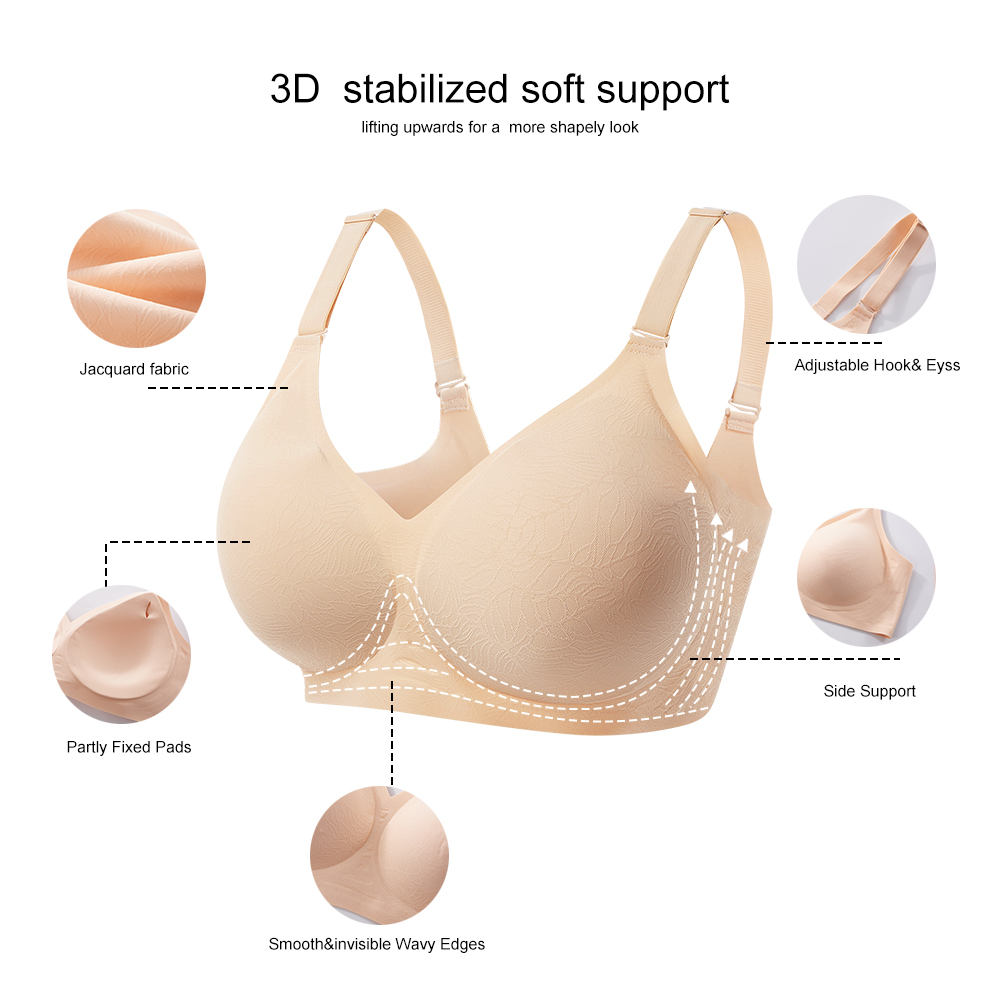 Plus Size Women's Thin Cup Seamless Breathable Jelly Halter Bra