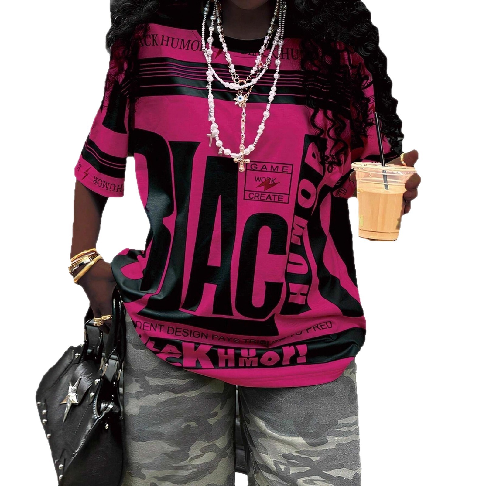 2026 Plus Size Standard Size Women's Clothing Cross-Border for European American Sports Casual Elegant Printed Crew Neck