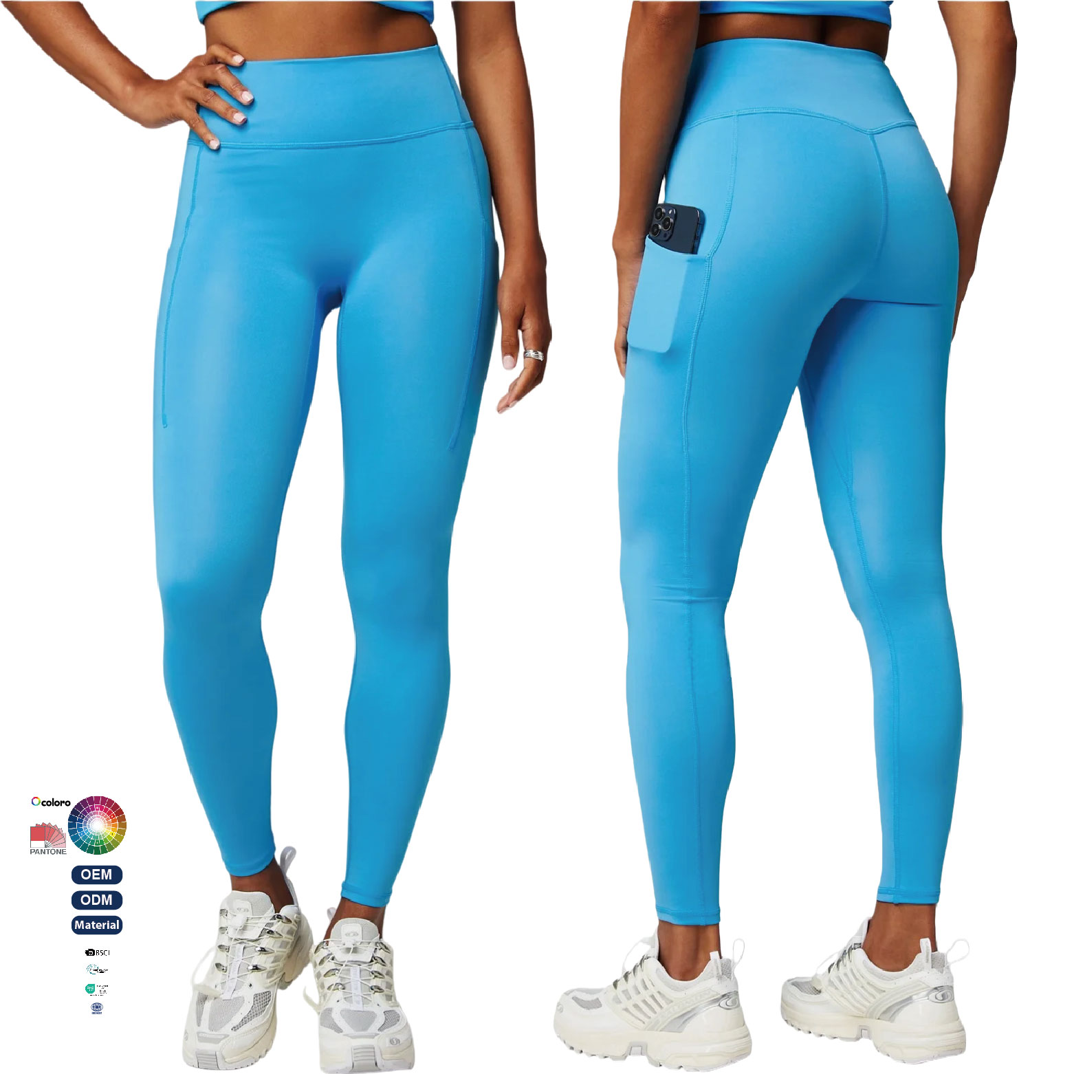 Women's High-waisted Yoga Pants Featuring A Seamless Front Design Suitable for OEM/ODM Casual Activewear with A Comfortable Fit
