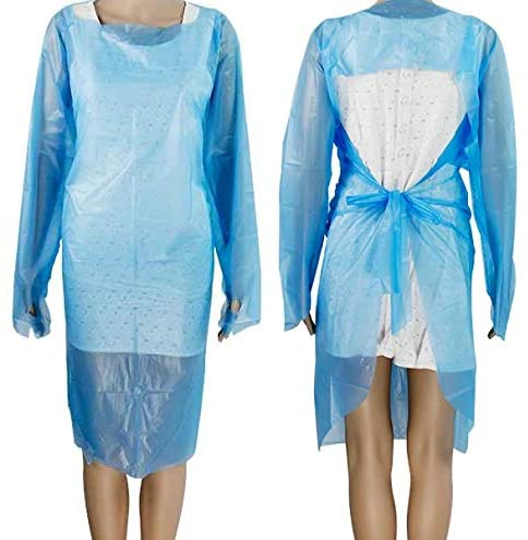 Blue CPE Gown Disposable CPE Isolation Gowns PE Gown Ttumb up Hospital Clothes Level 3