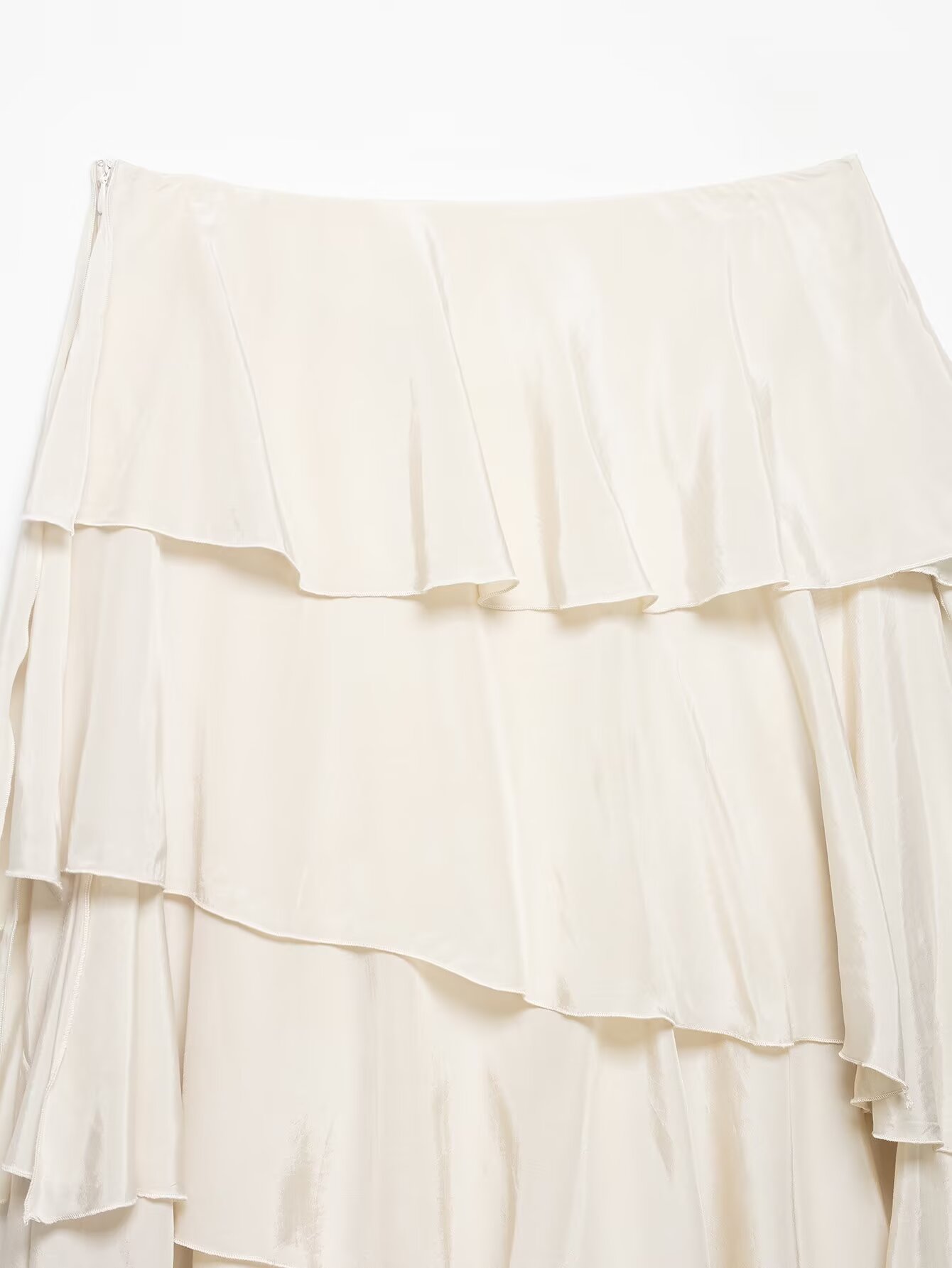 TAOP&amp;ZA 2026 Spring Women's European and American Style Casual Layered Asymmetrical Hem Midi Skirt 2537209