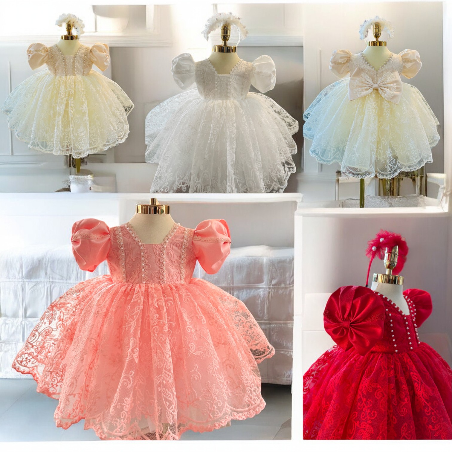 Princess Small Size Comfortable Bow Silk Dress OEM ODM Baby Girl's Party Age Group Clothes Chiffon Lace Decoration for Children