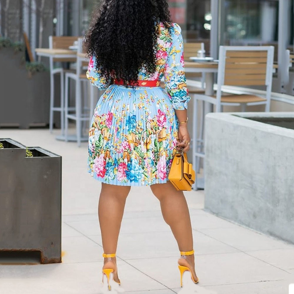 New Arrival Fashion Ladies Summer Causal Dress Floral Printed Casual Dress Summer Wear Casual Dress