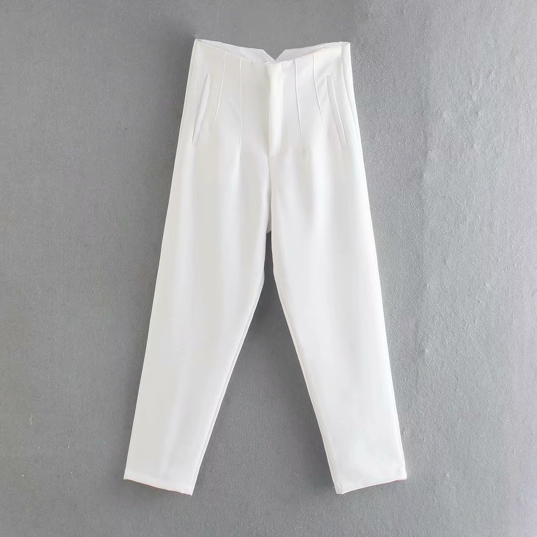 Hot Sale 33 Colors High Quality Women's Slim Knitting Trousers Long Pants with High Waisted Bottom Casual Fit Flat Front Style