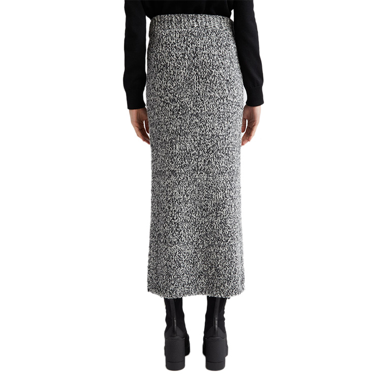 Wholesale Custom Logo OEM &amp; ODM Elegant Cozy Maxi Pencil Wool Cotton Blend Knit Women's Sweater Skirt