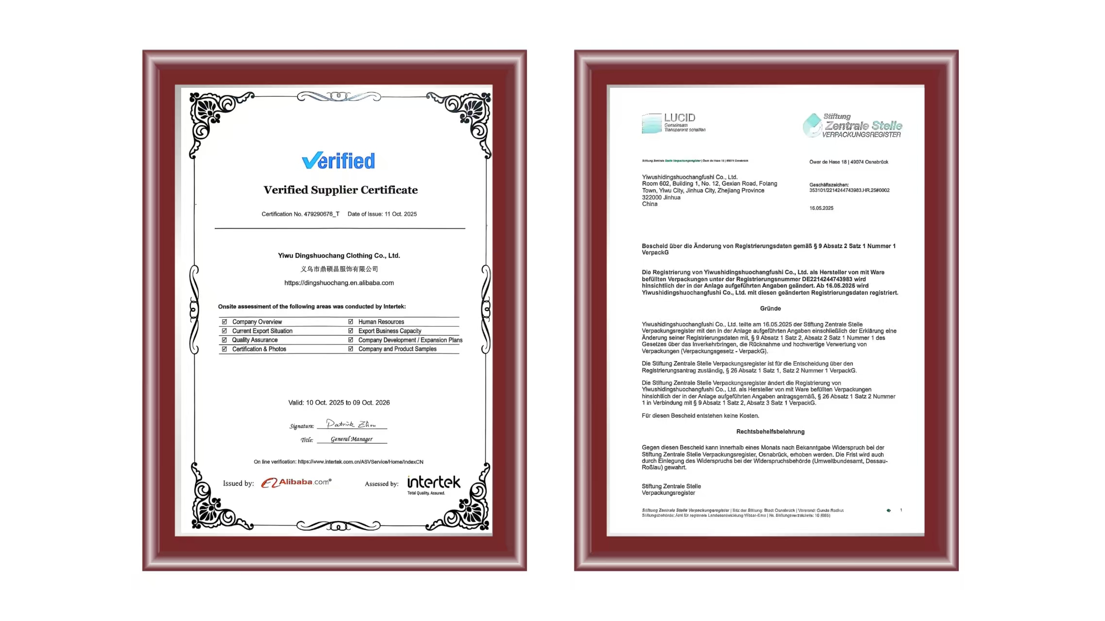 Certifications