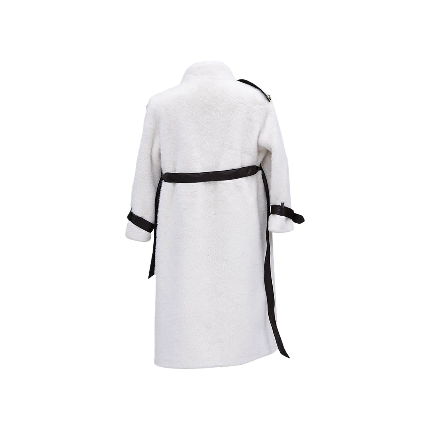 Breathable Gray-White Women's Faux Fur Coat - Soft Winter Warmth, China-Made Premium Outerwear