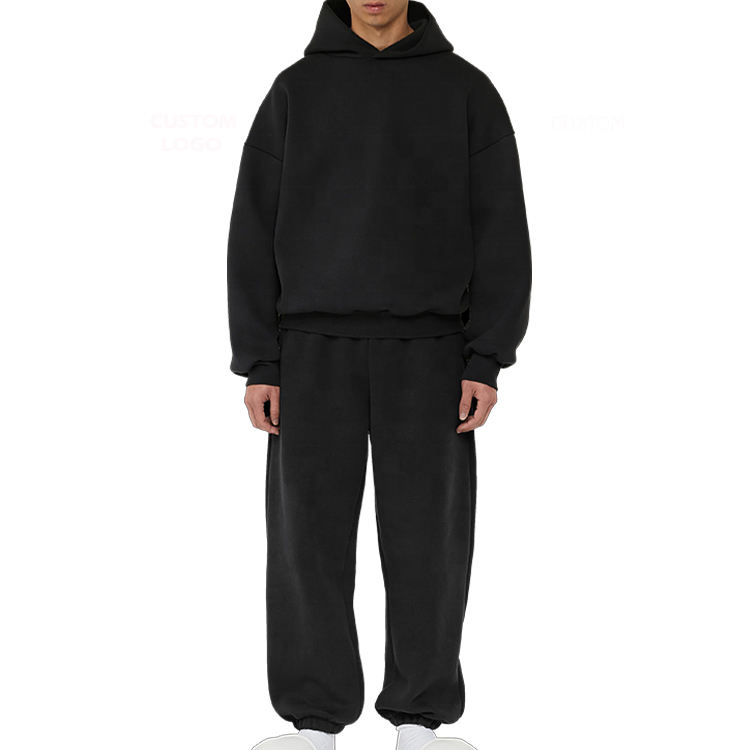 Custom Tracksuit Men Embroidered Hoodie Jogger Set Oversized Pullover Hoodies Sweatpants For Unisex