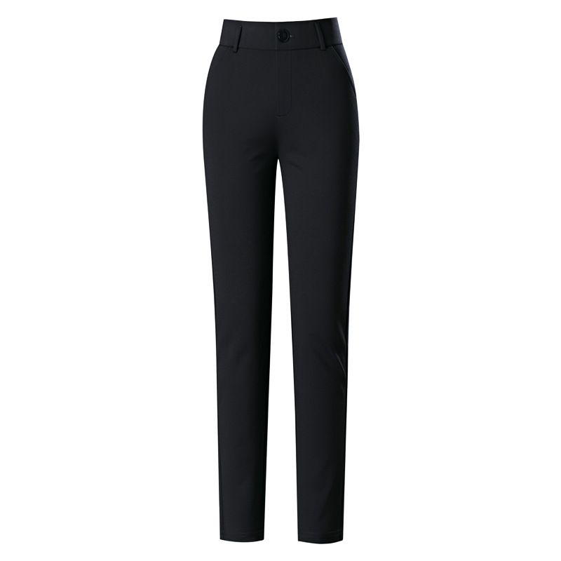 Women's High Waist Boot Cut Beige Black Pants Regular Fit 100% Polyester Waterproof Breathable Casual Office Streetwear