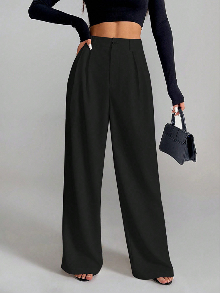 Women's High Waist Wide Leg All- Match Casual Loose Pants
