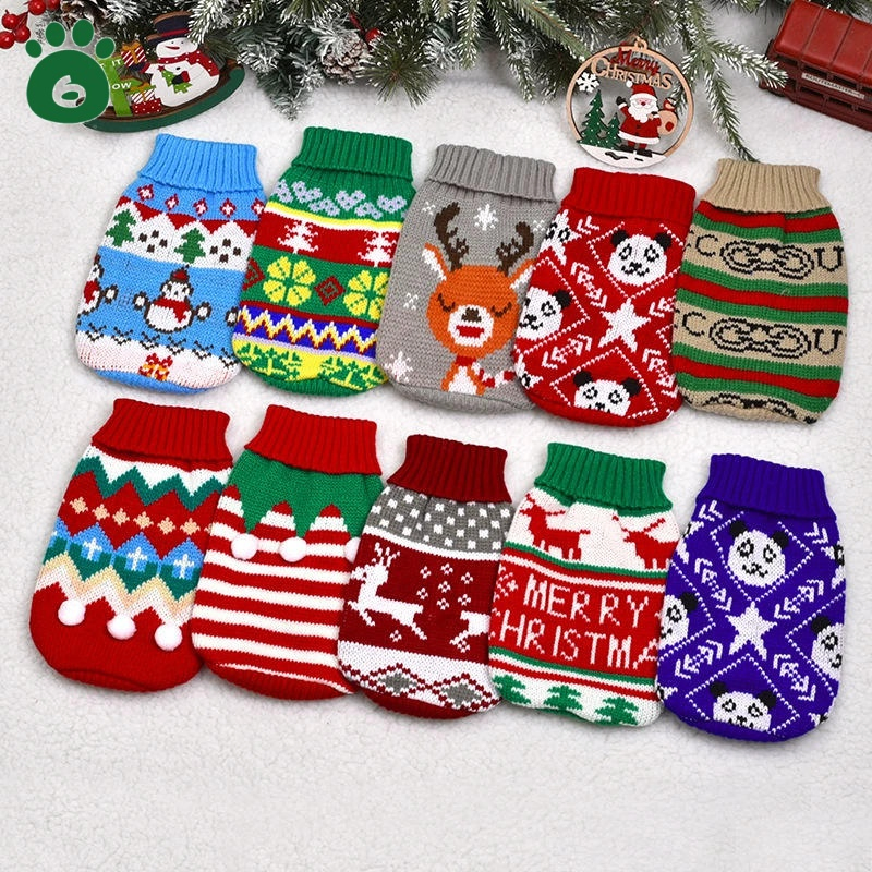 Hot Selling Christmas Pet Cat Dog Sweater Warm Dog Winter Knit Clothes
