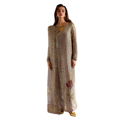 Luxurious Handmade Women's Evening Gown with Rhinestone and Pleat for Weddings and Formal Events