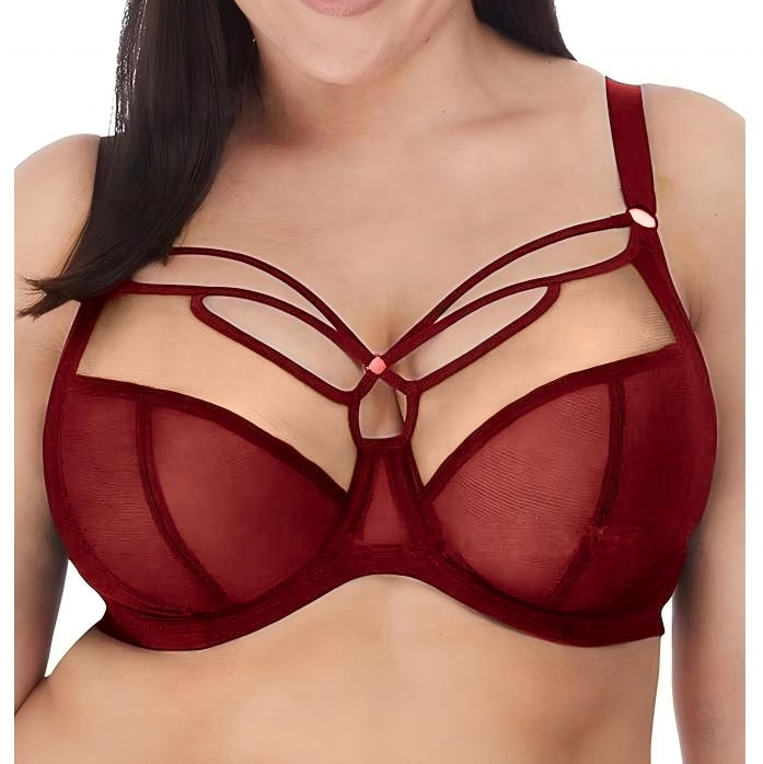 High-Support Anti-Sagging Plus Size Womens Bra Seamless Ice Silk Full Coverage Minimizer Bralette for Boutique 34-42/ DD - HH
