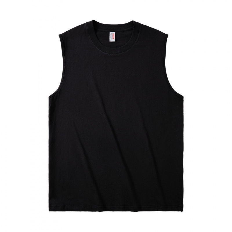 Customized Men Tank Top Breathable 220g 100% Cotton Knitted Round Neck Sleeveless Stretchy Casual Daily Summer Workout Vest