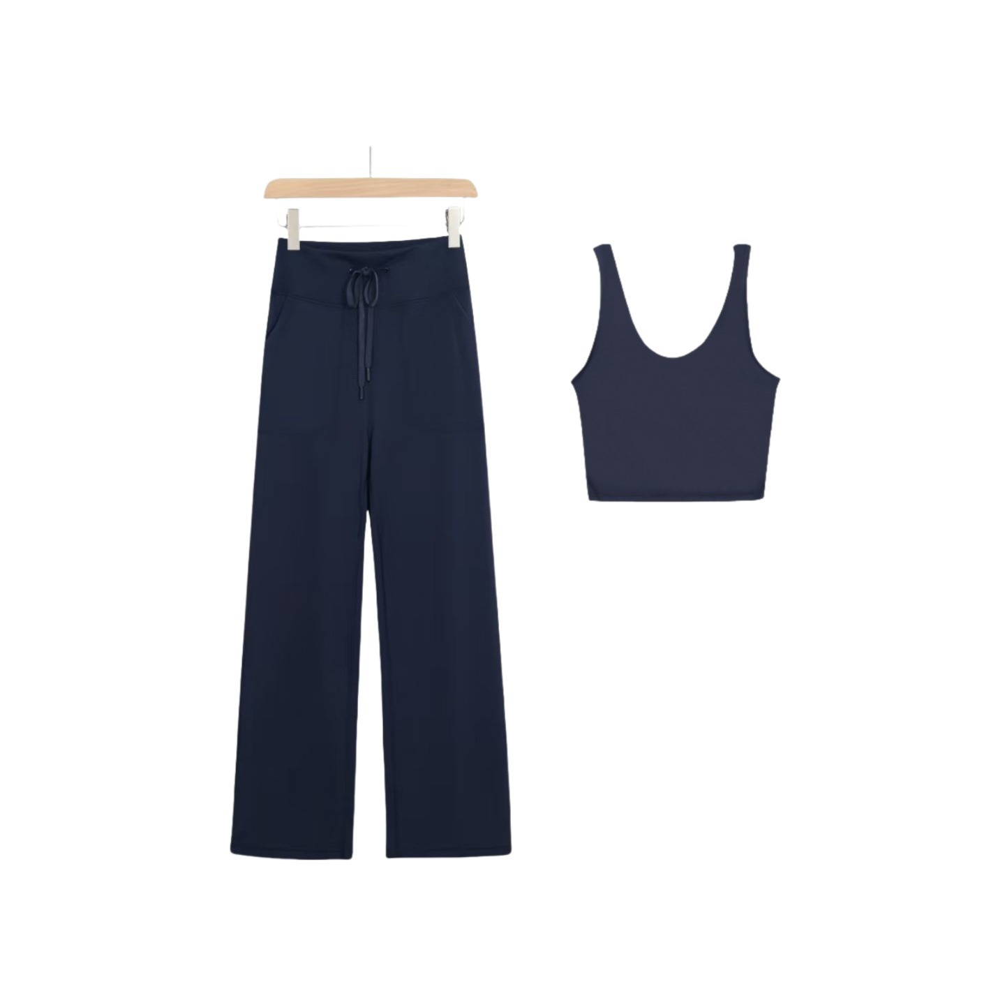 Women's U-Shaped Back Sports Bra and Straight Leg Pants Yoga Set Naked Feel High Elasticity Fitness Suit Activewear Workout Set