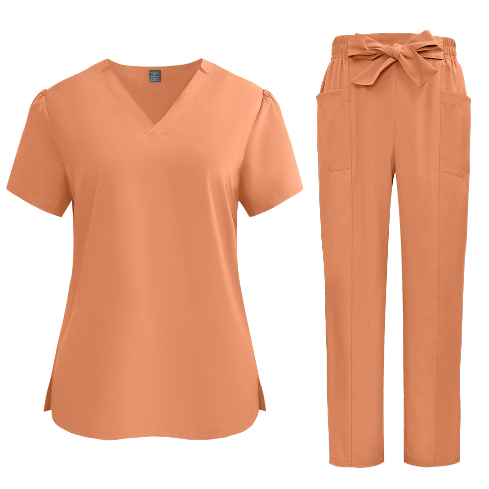 Ladies' Thin Comfortable Breathable Dobby Fabric Doctor Uniform Set ODM Supply Beauty Salons Maternity Centers Dental Clinics