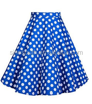 2017 Girls Long Dresses Women's Pleated Vintage Skirts Floral Print Casual Midi Skirt