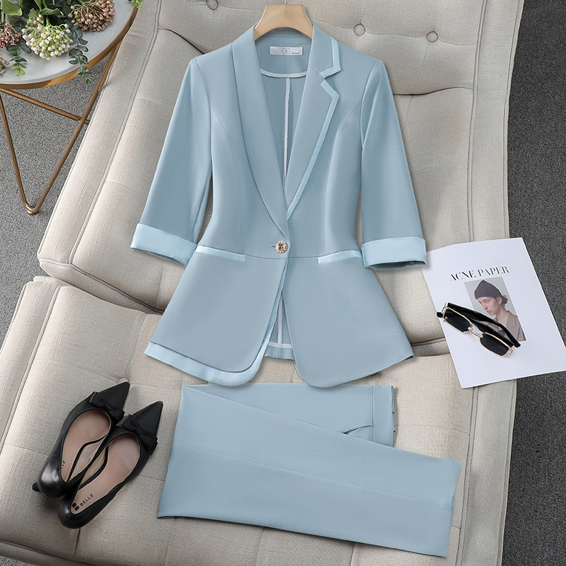 Women's Coat and Trousers Suit Office Breathable Women's Designer Professional Dress Business Work Clothes Two-piece Suit