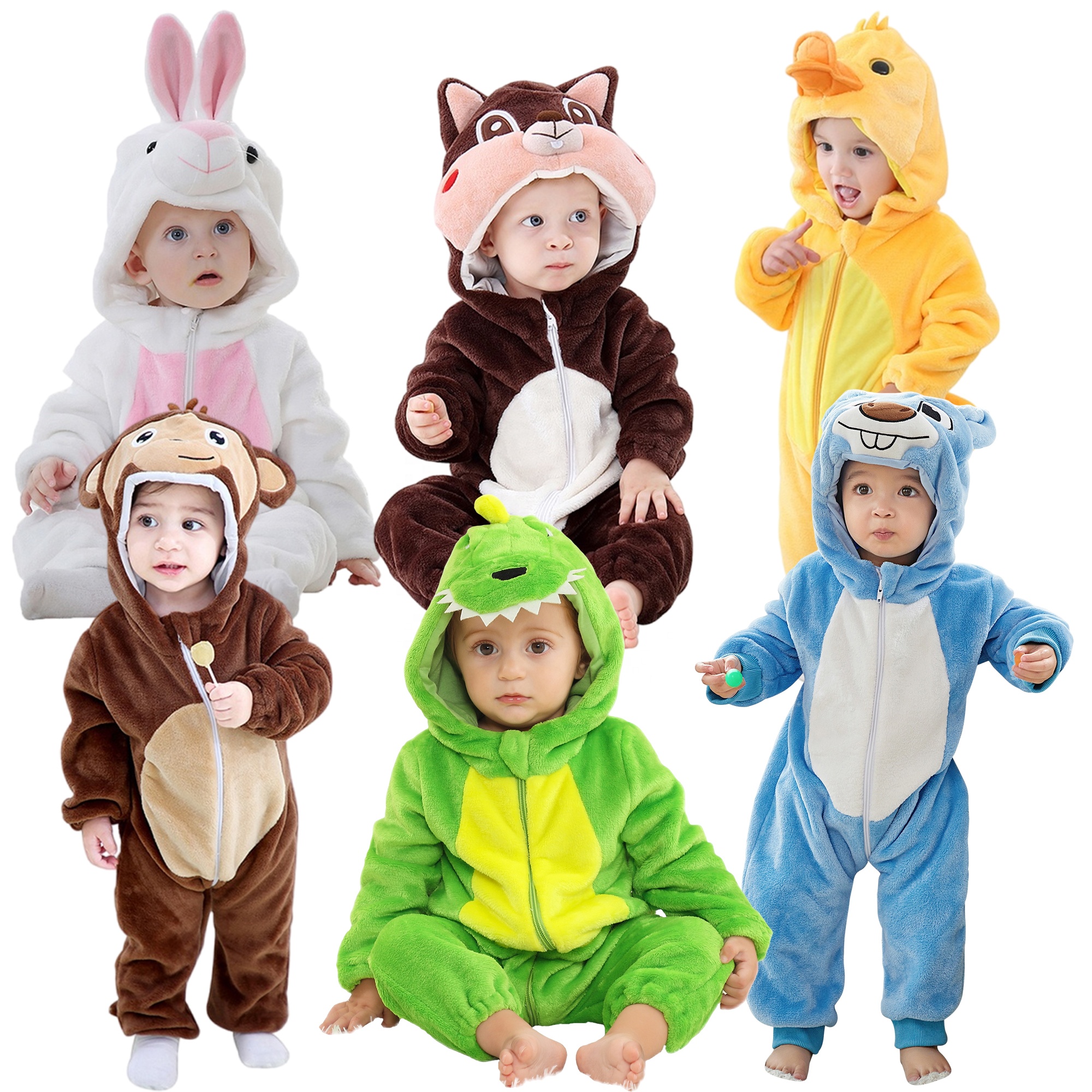 Michley 3D Cartoon Wholesale Baby Rompers Newborn Outdoor Clothing Autumn and Winter Thicker Baby Onesies Clothes