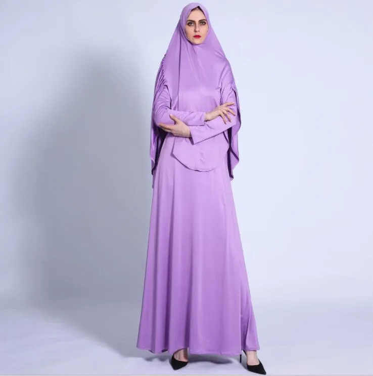 Muslim Women Hijab Dress Two Pieces Abaya Close Up