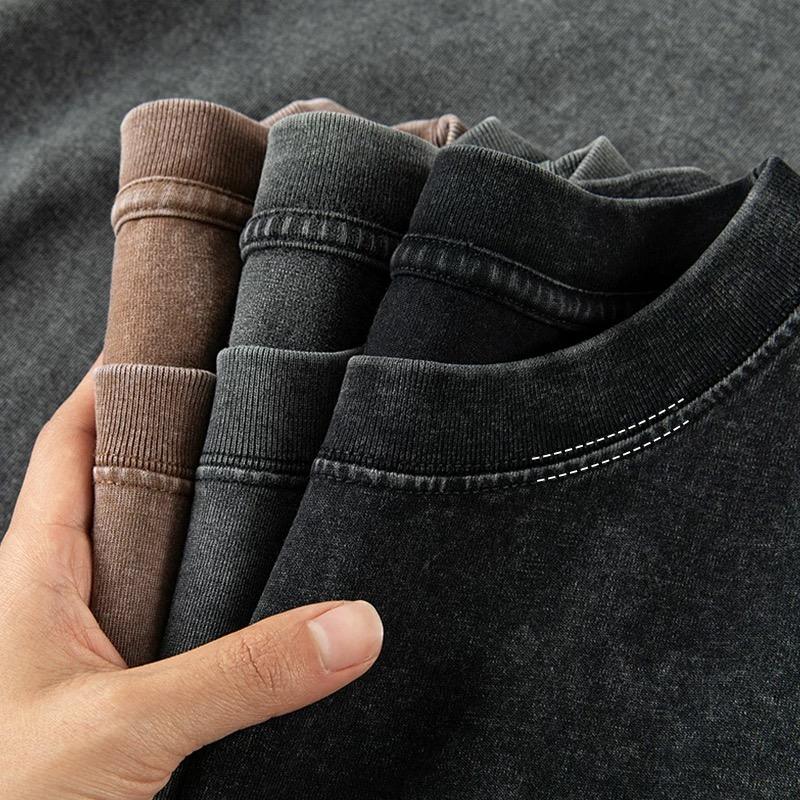 Custom Acid Washed Vintage T-Shirt - Men's Heavyweight 100% Cotton Blank Oversized Distressed Tshirt