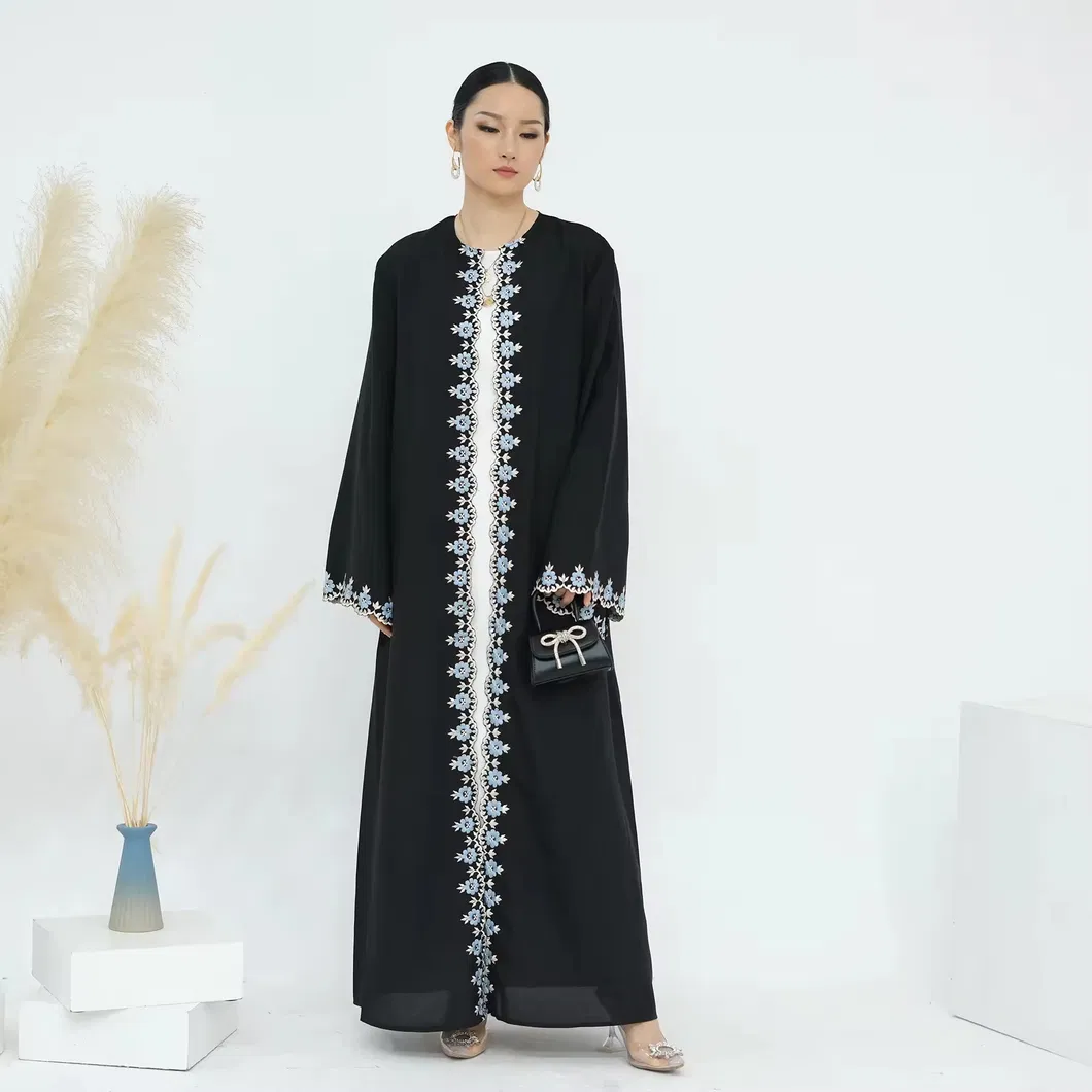 EID Modest Dubai Abaya Open Muslim Trendy Abaya Detail