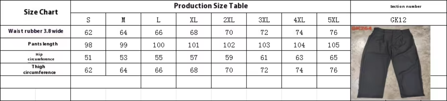 Women's High Waist Wide Leg All-Match Casual Loose Pants Size Chart