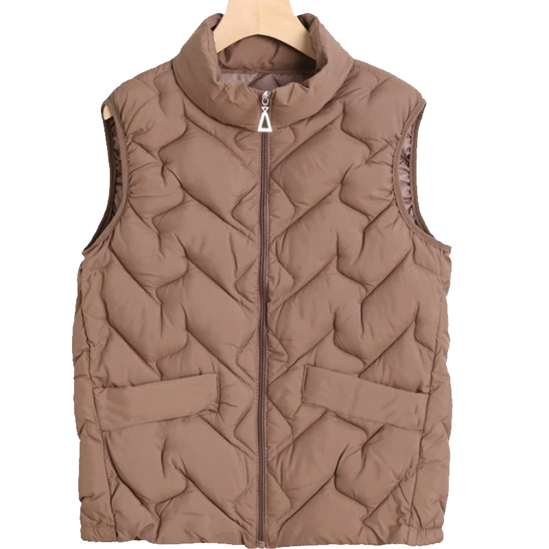 Trendy Women's Outerwear with 100% Polyester Padding and Lining, Women Sleeveless Puffer Jacket Quilted Vest