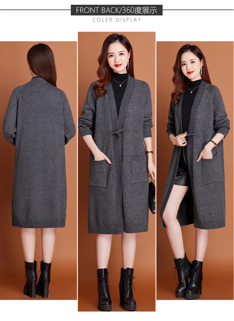 Long Style Knitted Outerwear 8