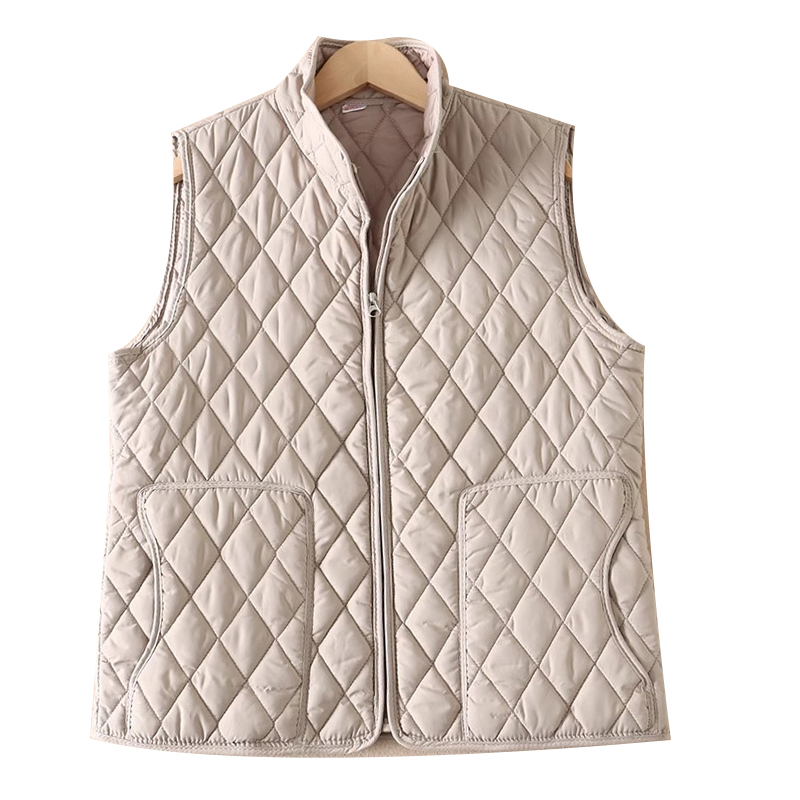 Women's Quilted Stand Collar Lightweight Zip - up Vest - Versatile Casual Outerwear for All Seasons Women's Sleeveless Jacket for Outdoor