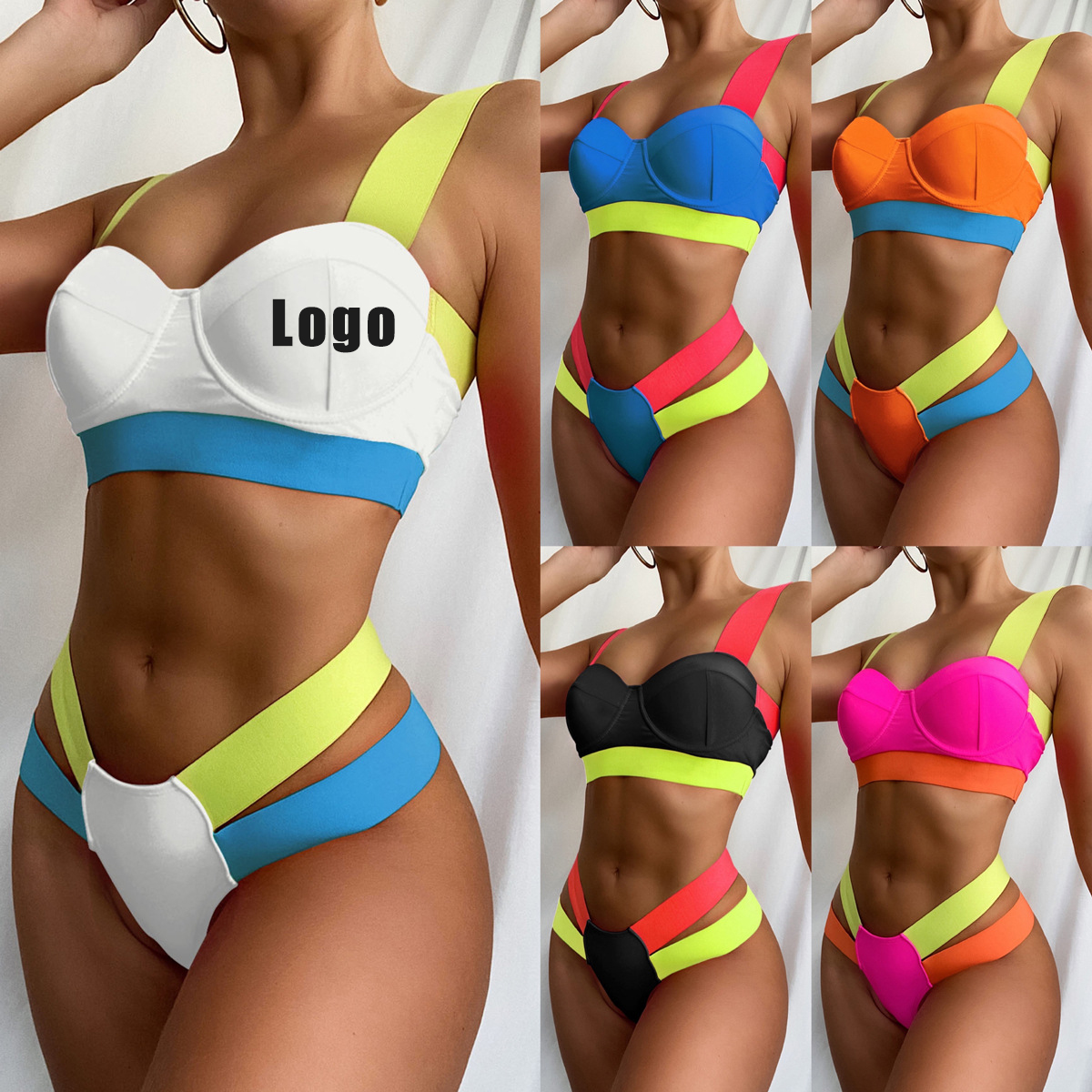 ODM Swimwear Swimsuit Beach Swim Wear Women Swim Suits Custom Swimwear Bikinis &amp; Beachwear High Waist Bathing Suits for Women