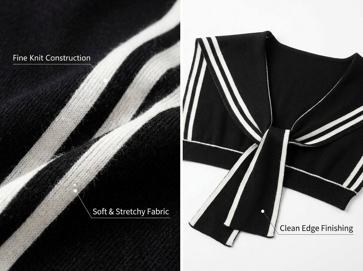 OEM Custom Women's Knitted Stripe Argyle Paisley Sailor Collar Shoulder Shawl Cape