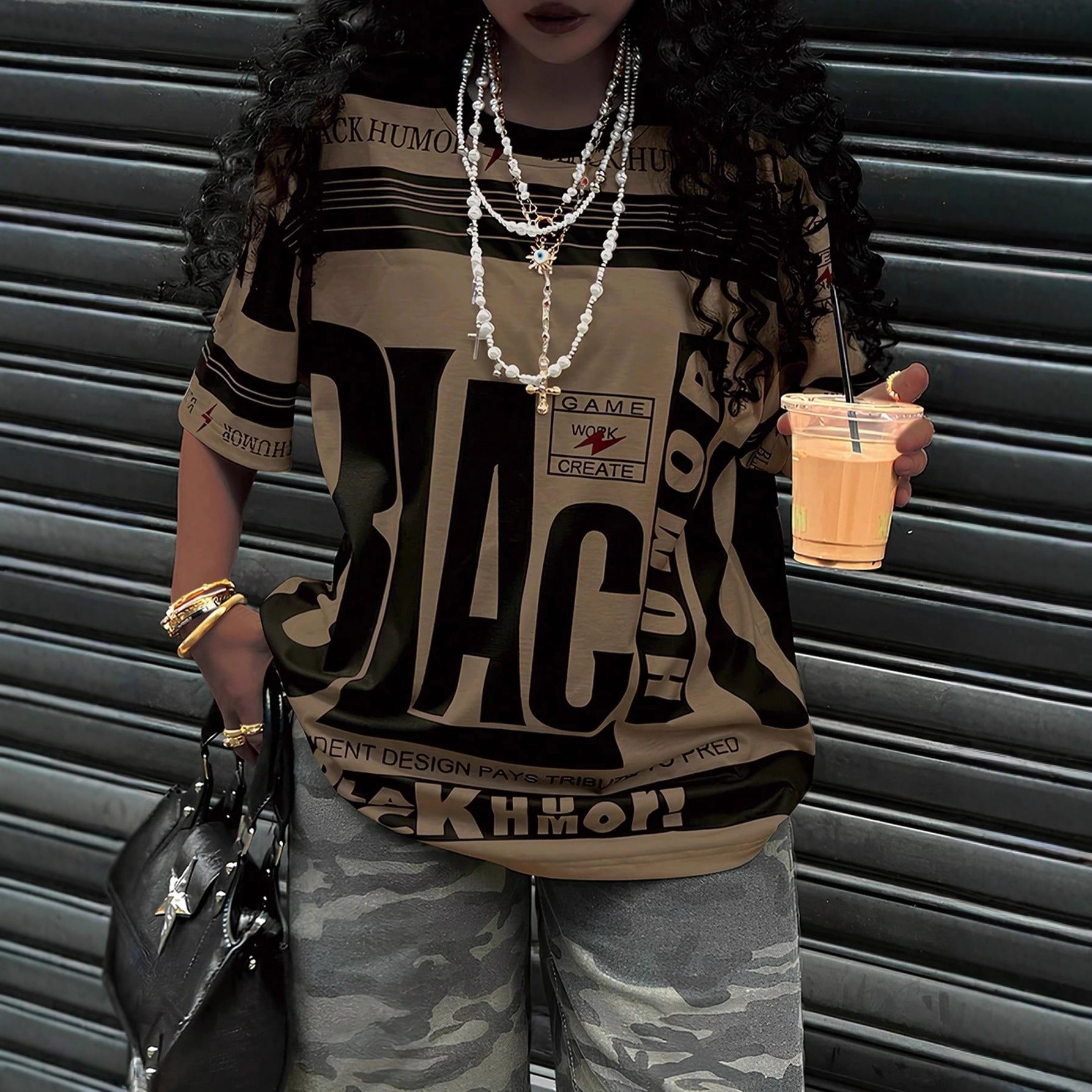 2026 Plus Size Standard Size Women's Clothing Cross-Border for European American Sports Casual Elegant Printed Crew Neck