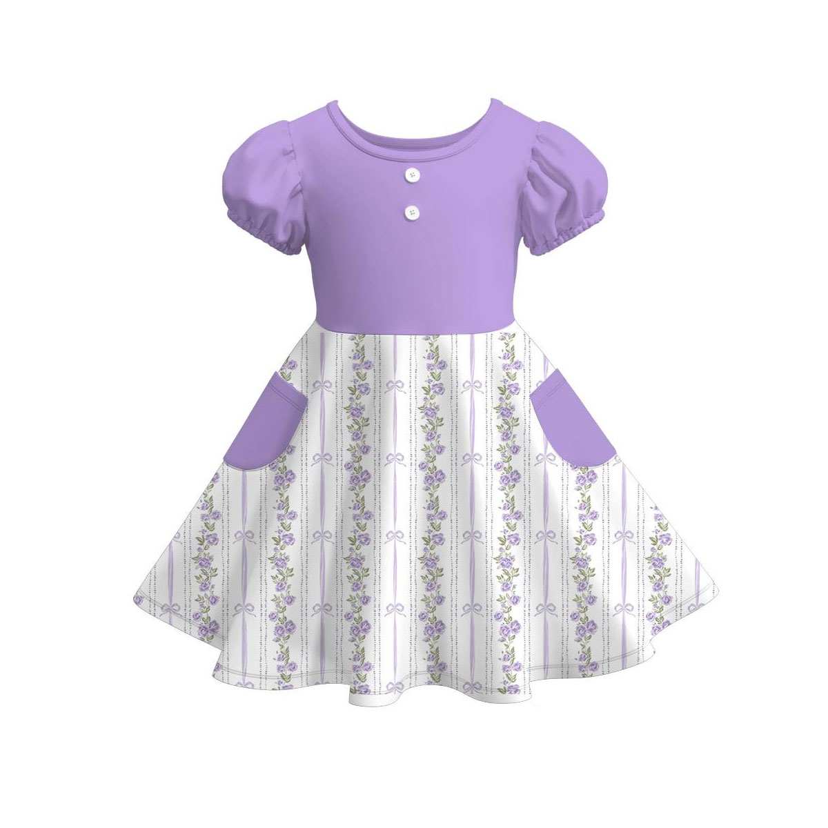 Preorder MOQ 5 Small Flowers Bows Little Girls Outfits Dress Romper Wholesale Sisters Summer Children Clothing Boutique Clothes
