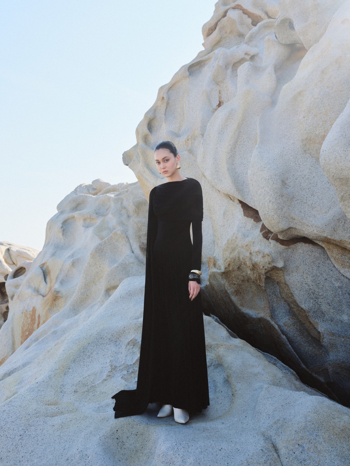 Danny Draped Long Dress Styling View 1