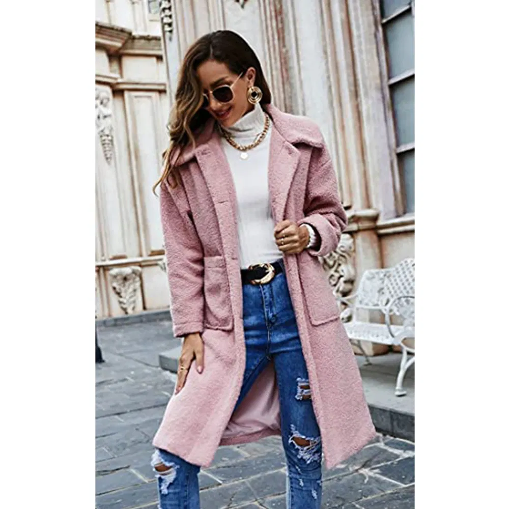 Women's Fashion Winter Coat Fuzzy Sherpa Fleece Detail 6