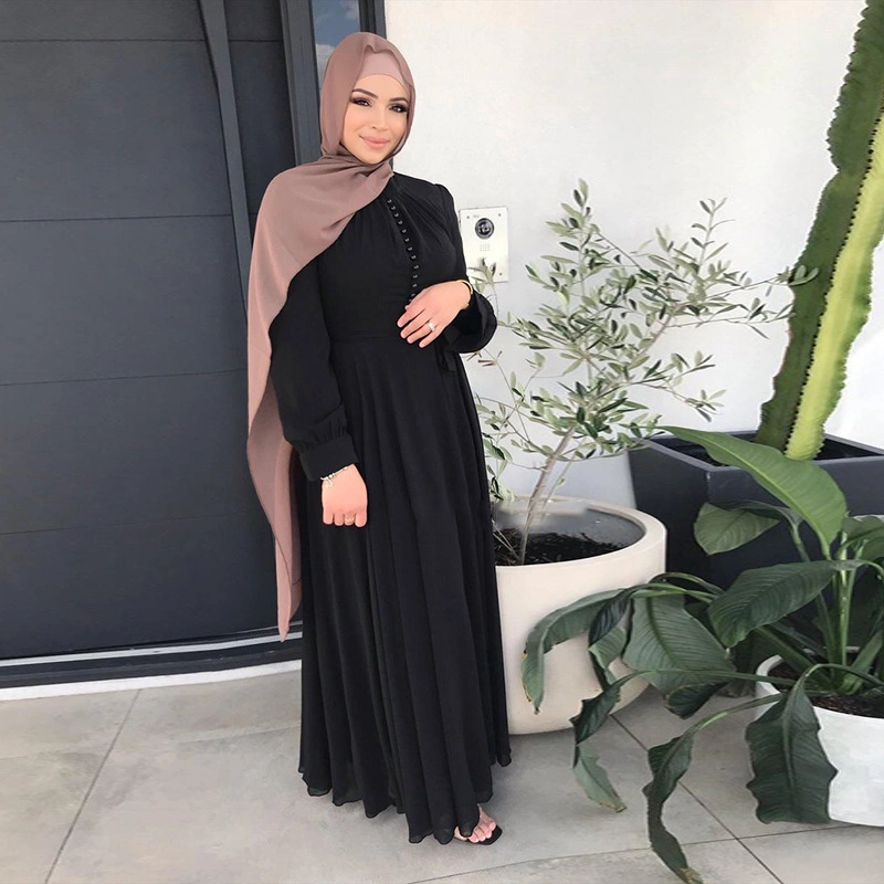 Weimei New Design Woman Hijabs Fashion Maxi Dress Wholesale Dubai Women Black Chiffon Abaya Girls Casual Party Dress Women Modest Clothing Wear