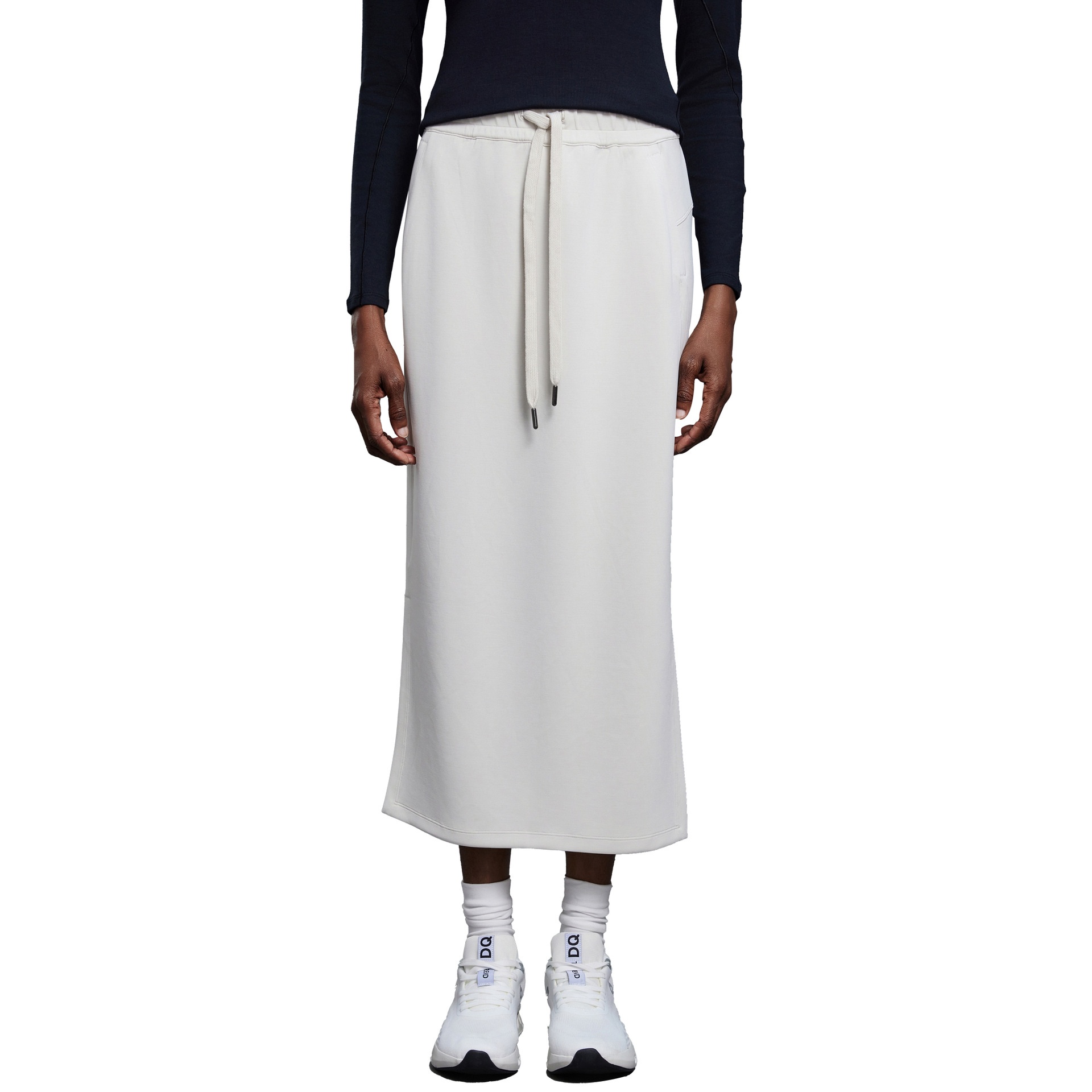 Women's Fashion Casual Mid-Length Sports Skirt Breathable Summer Style Slit Slimming Straight Natural Waistline Solid Woven